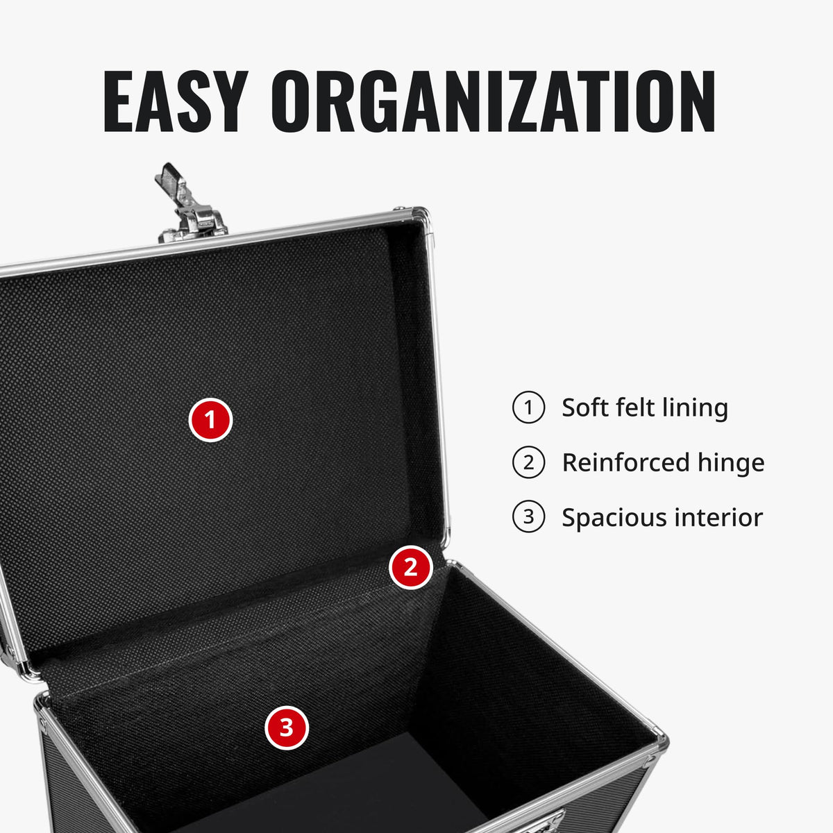 Vaultz locking medicine box black finish offers discreet everyday usability.
