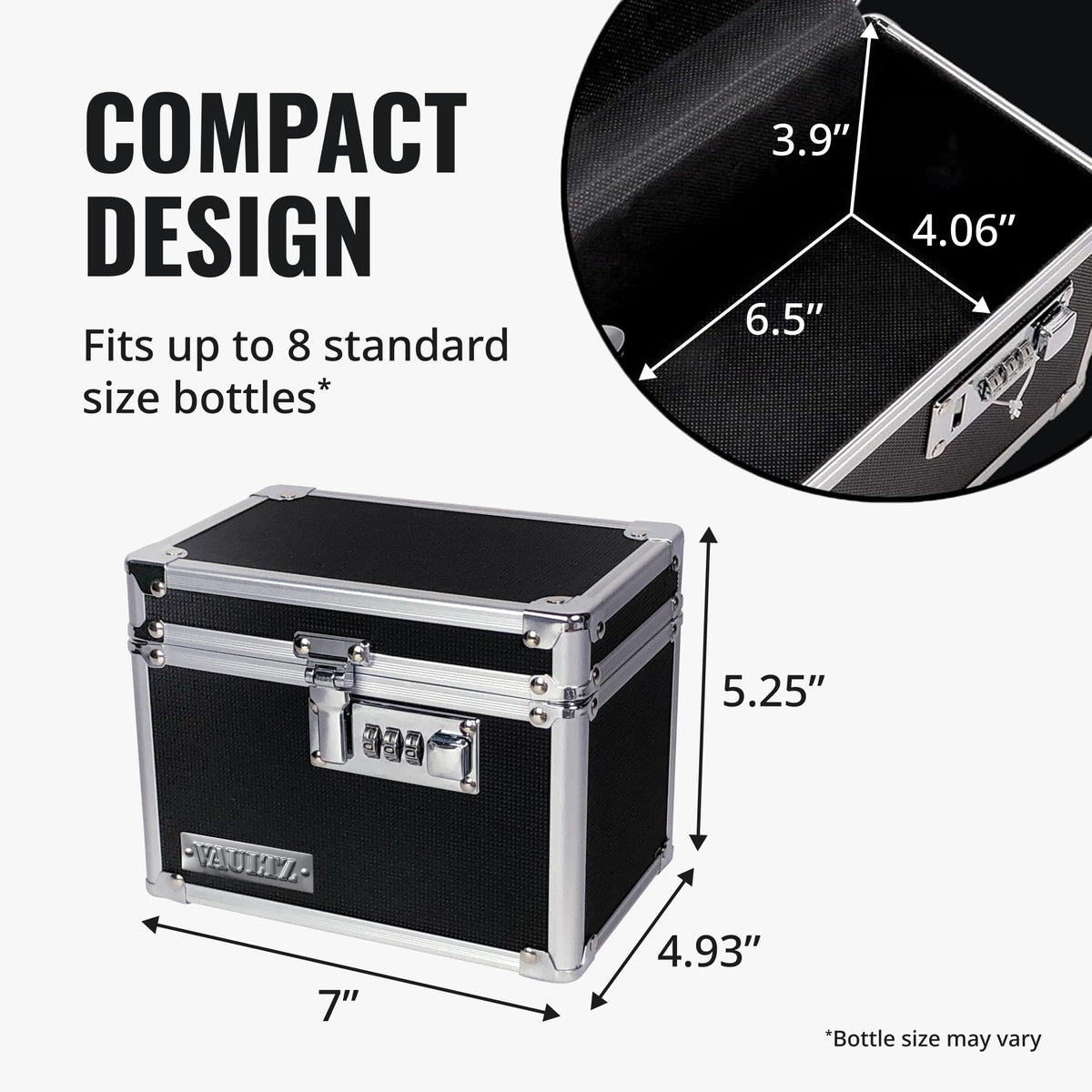 Vaultz metal safe box design provides robust security for meds and valuables.