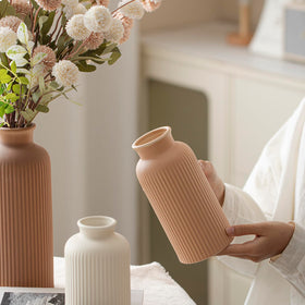 Vaurcesa rich brown vase set enhances contemporary decor with bold presence
