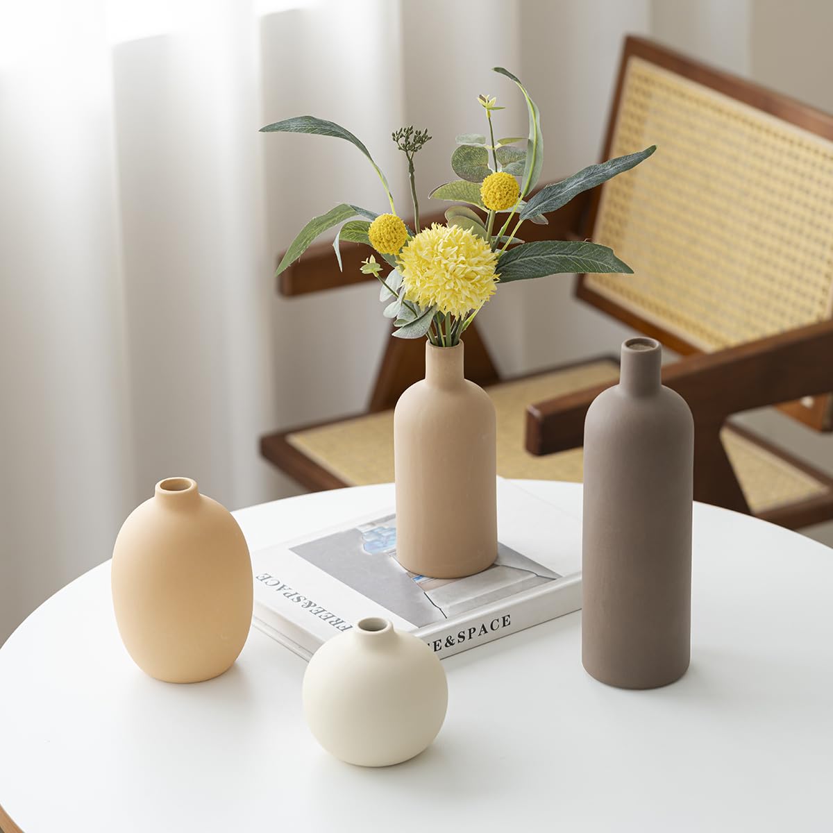 Vaurcesa pampas grass setup paired with neutral tones for modern decor