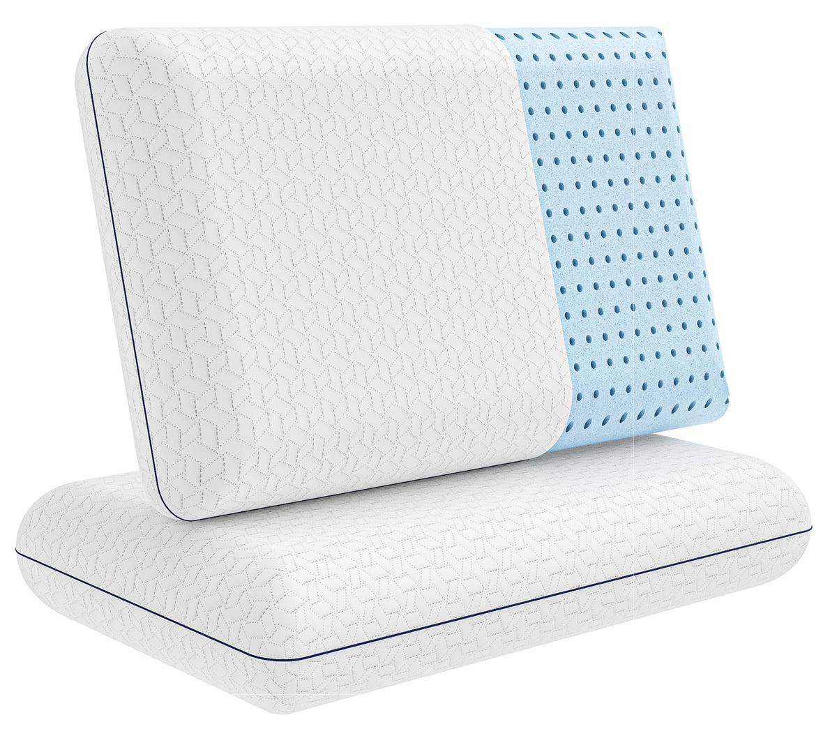 Vaverto cooling gel memory foam pillow 2-pack offers king-size comfort for restful nights.