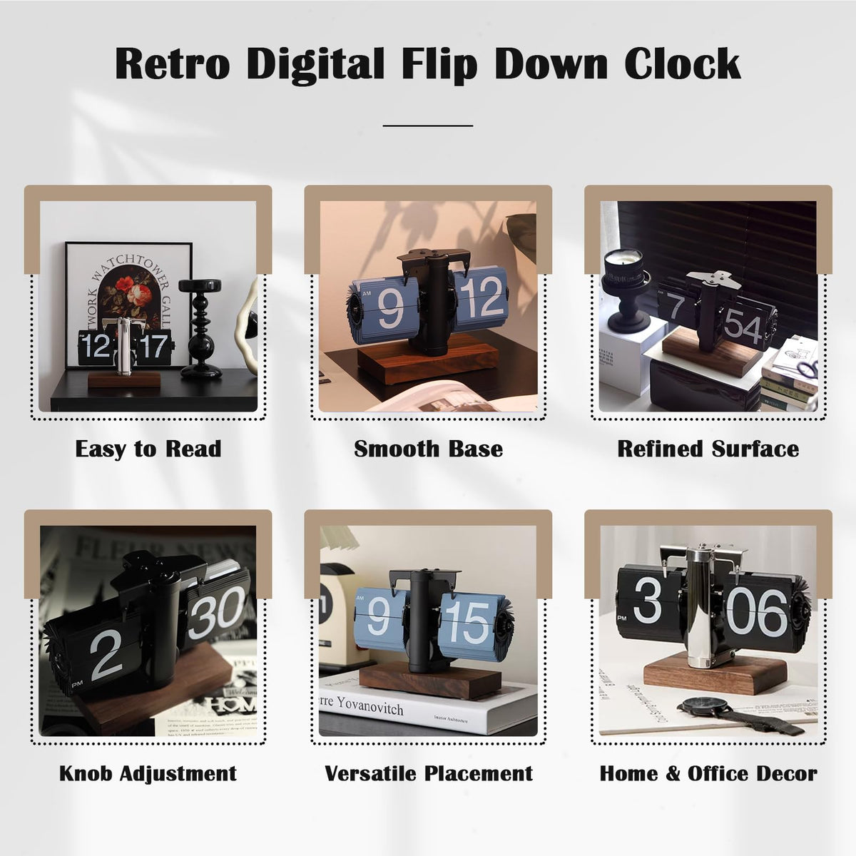 VBESTLIFE clock knob adjustment enables easy time setting and tactile control.
