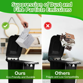 Airtight design minimizes dust when disposing