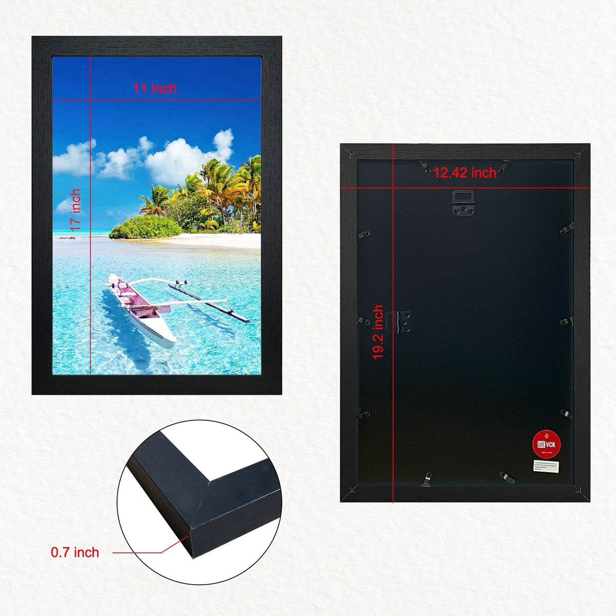 VCK 11x17 frame for posters showcases a clean, professional presentation.