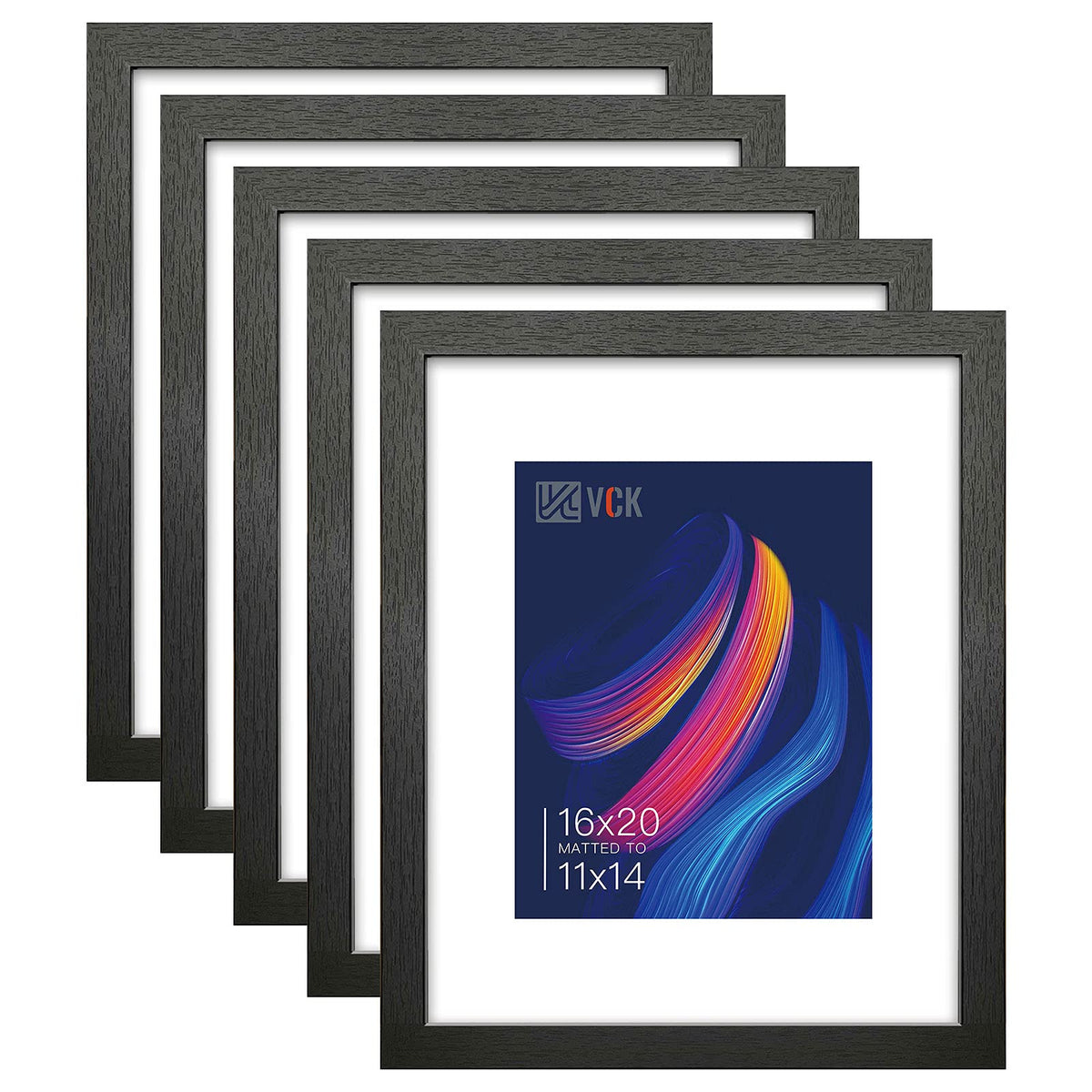 VCK 16x20 frame with mat for 11x14 photos in a stylish black finish.