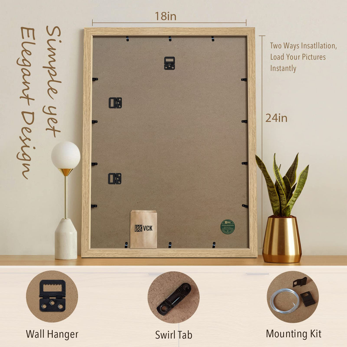 VCK 18x24 frame with HD plexiglass view for clear image display