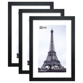 VCK 24x36 solid wood black 3-pack poster frame for timeless wall displays.