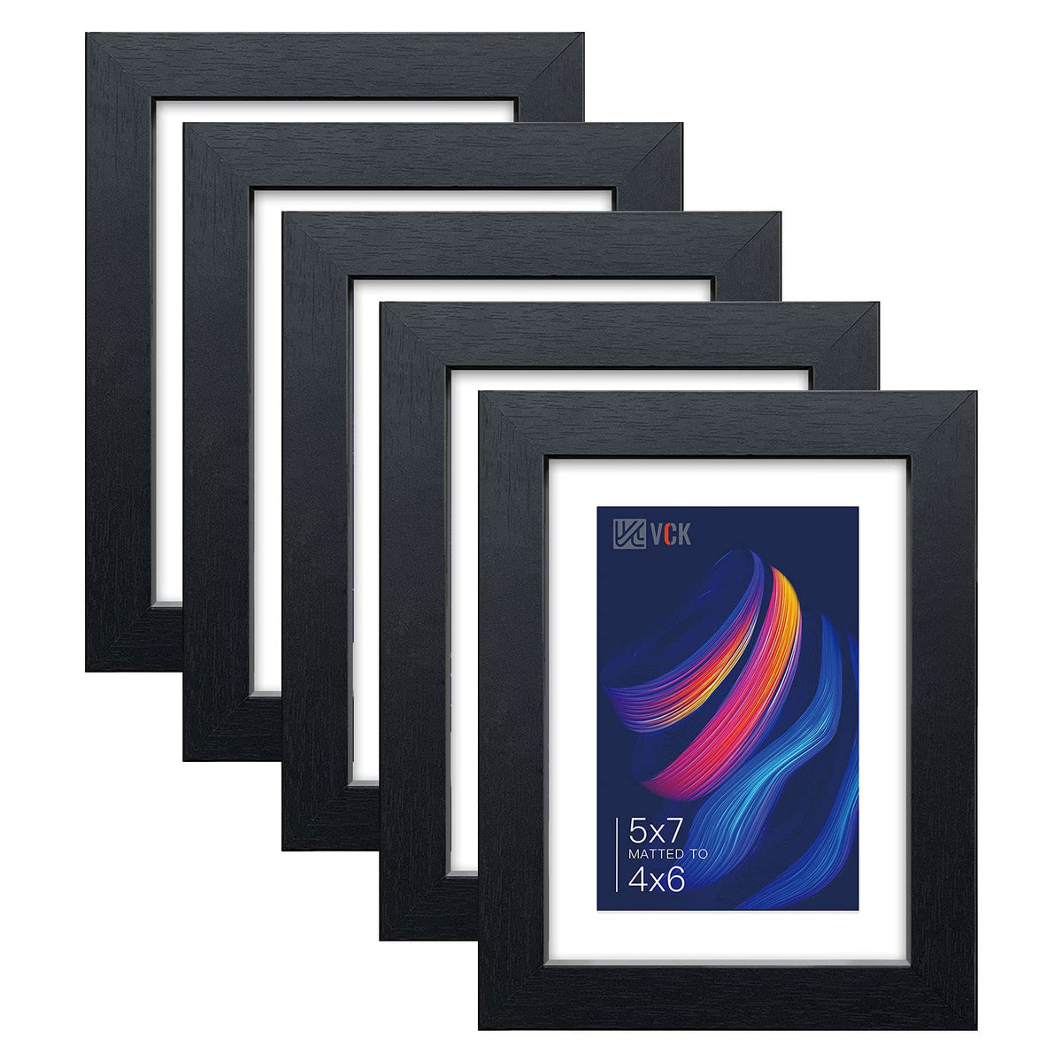 VCK 5x7 black frame set, front view showing minimalist design for a polished home gallery