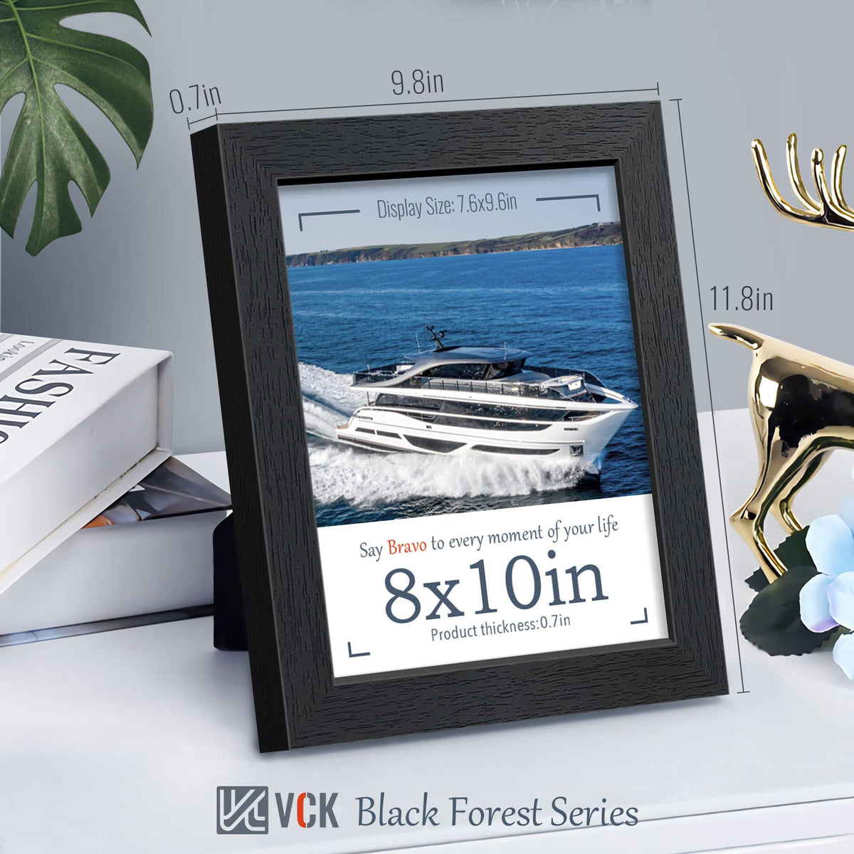 VCK 8x10 frame with plexiglass highlights photo clarity.
