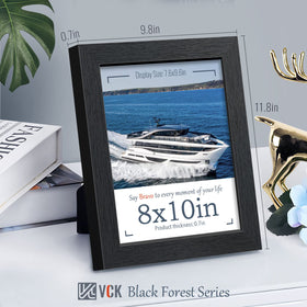 VCK 8x10 frame with plexiglass highlights photo clarity.
