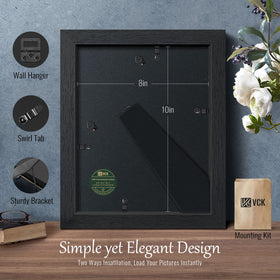 VCK 8x10 frame demonstrates horizontal and vertical display options.