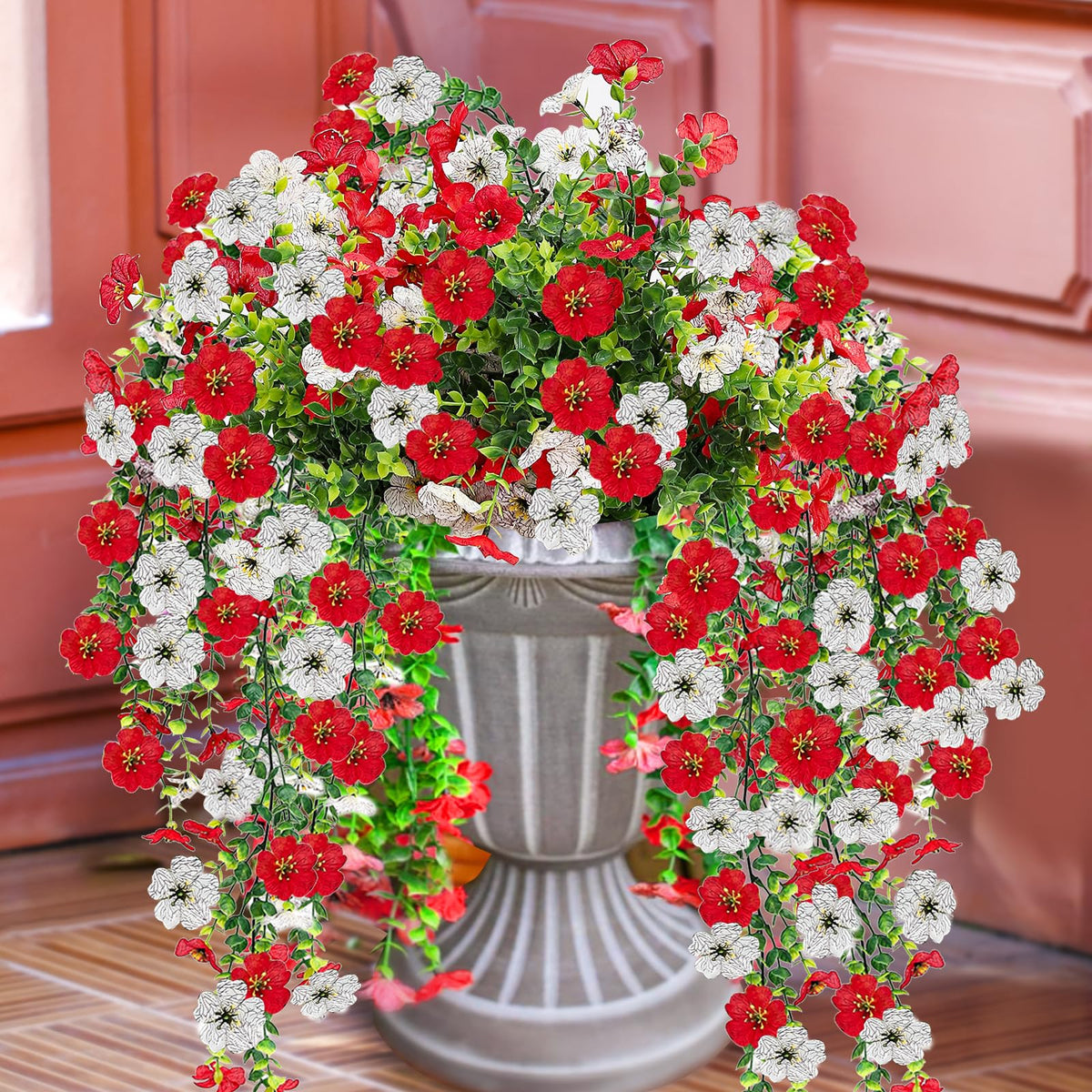 VCLTW artificial flowers for outdoors with mums and daisies for year-round curb appeal