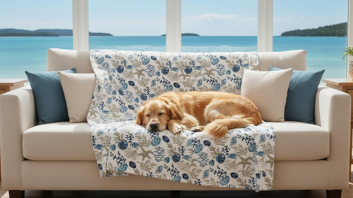 VCNY Home coastal decor inspiration blends with nautical and contemporary styles