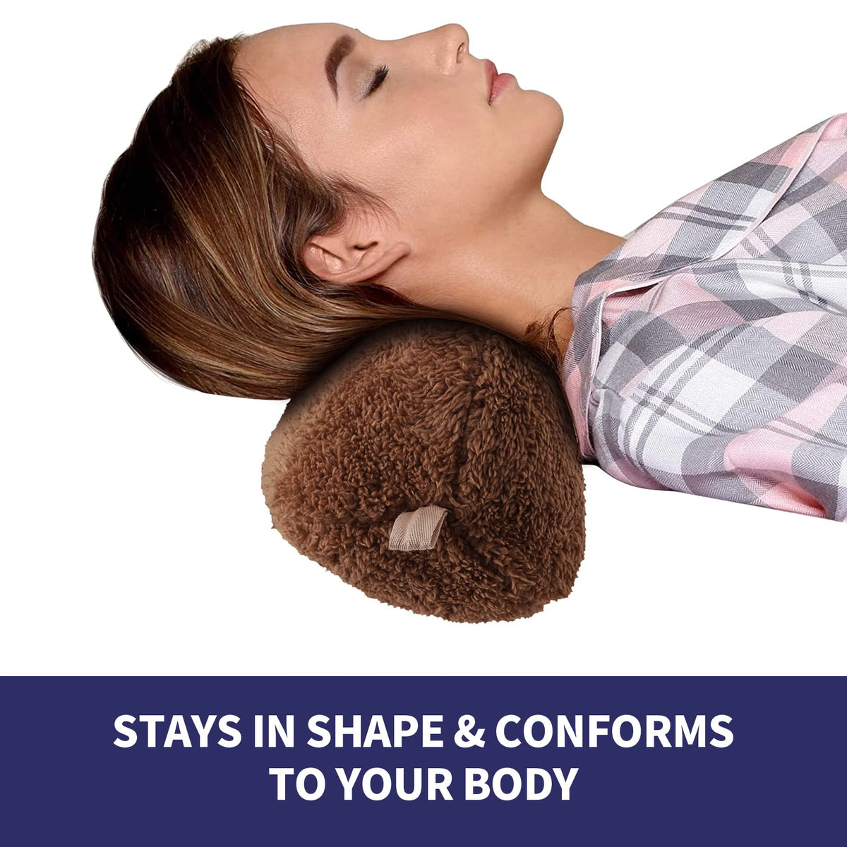 VCOMSOFT neck pillow with long strap to keep position as you move.