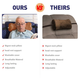 VCOMSOFT multi-use neck pillow shown as armrest or lumbar support.
