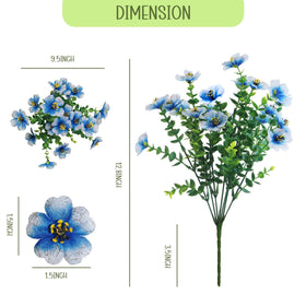 Realistic blooms and flexible stems for outdoor displays and planters.