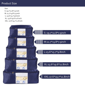 XXL size fits blankets and pillows neatly in navy hue