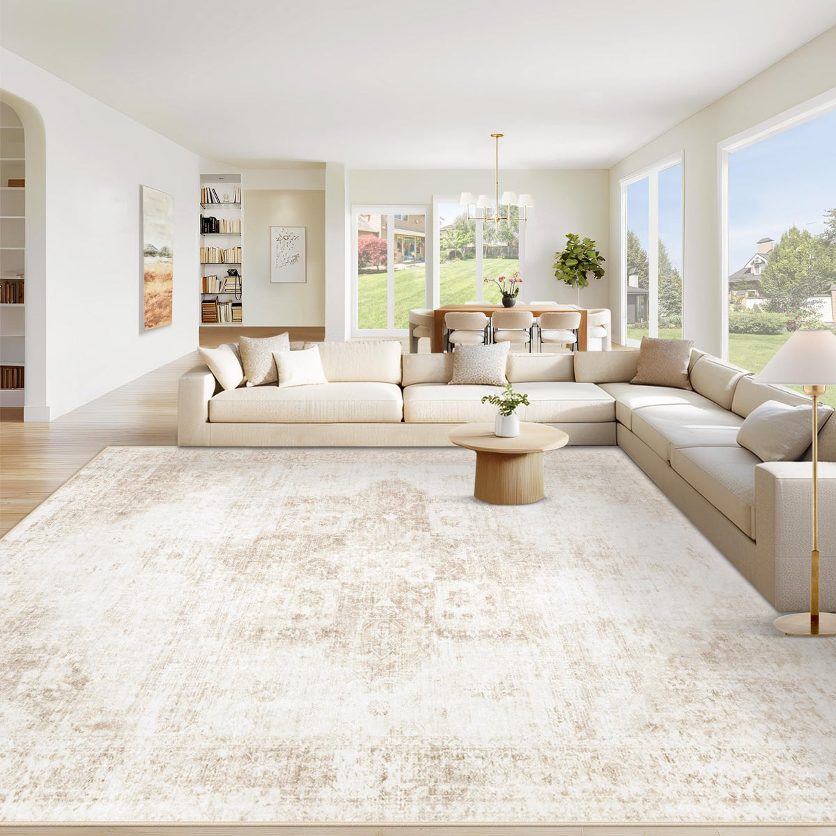 VECARF Area Rug 9x12 with soft microfiber delivers plush underfoot comfort in busy spaces.