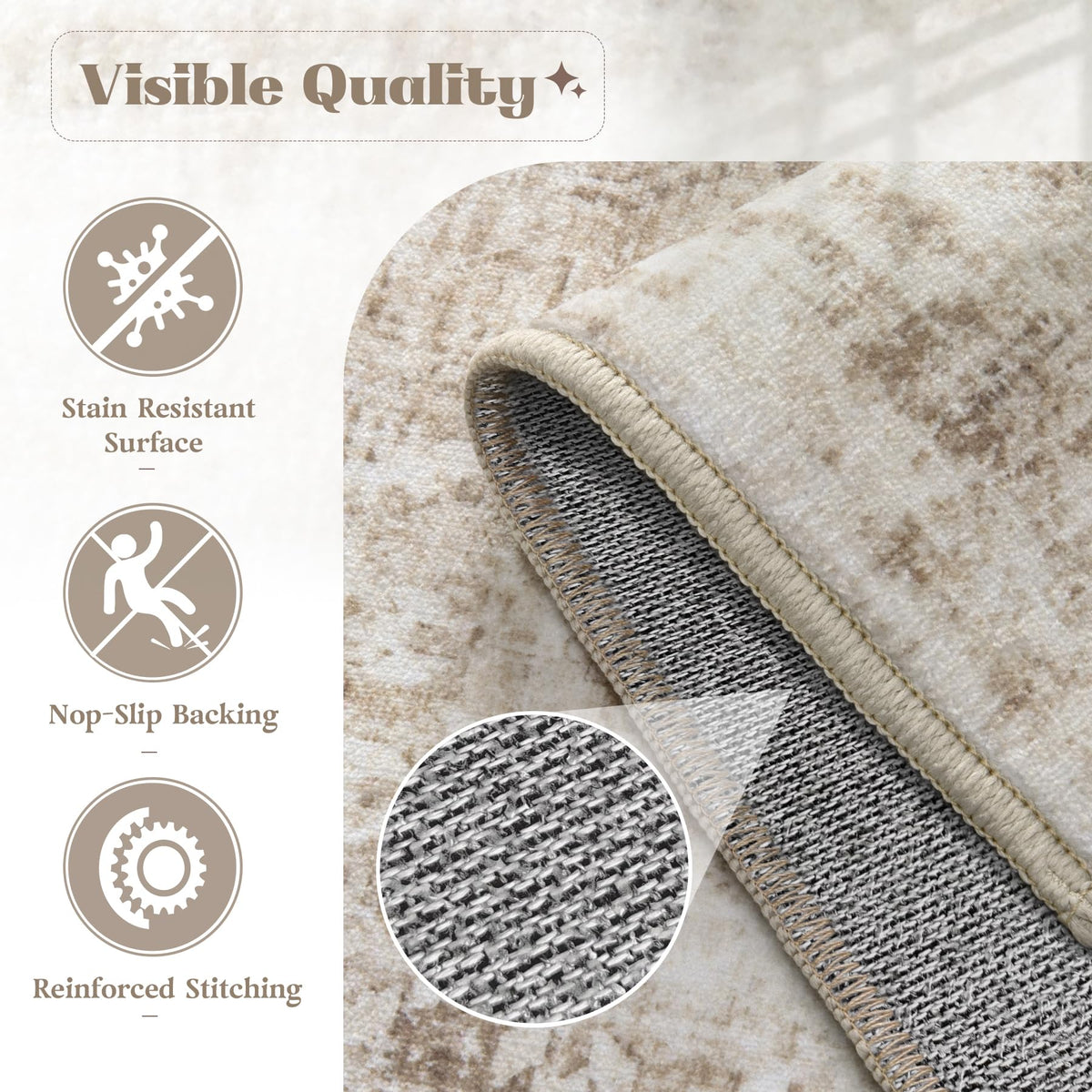 VECARF Stain-resistant surface helps spills wipe away easily.