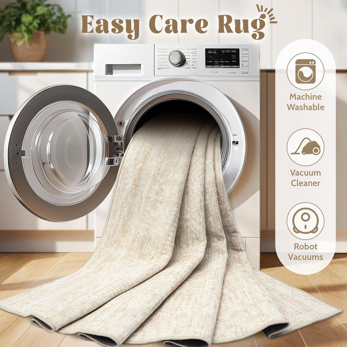 Vecarf kid and pet friendly 8x10 rug for family homes