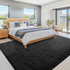 VECARF multi-room-ready-black rug softens floors and defines cozy zones.