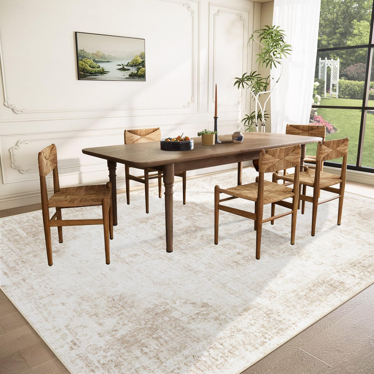 Vecarf rug with non-slip backing for safe hallways and playrooms.