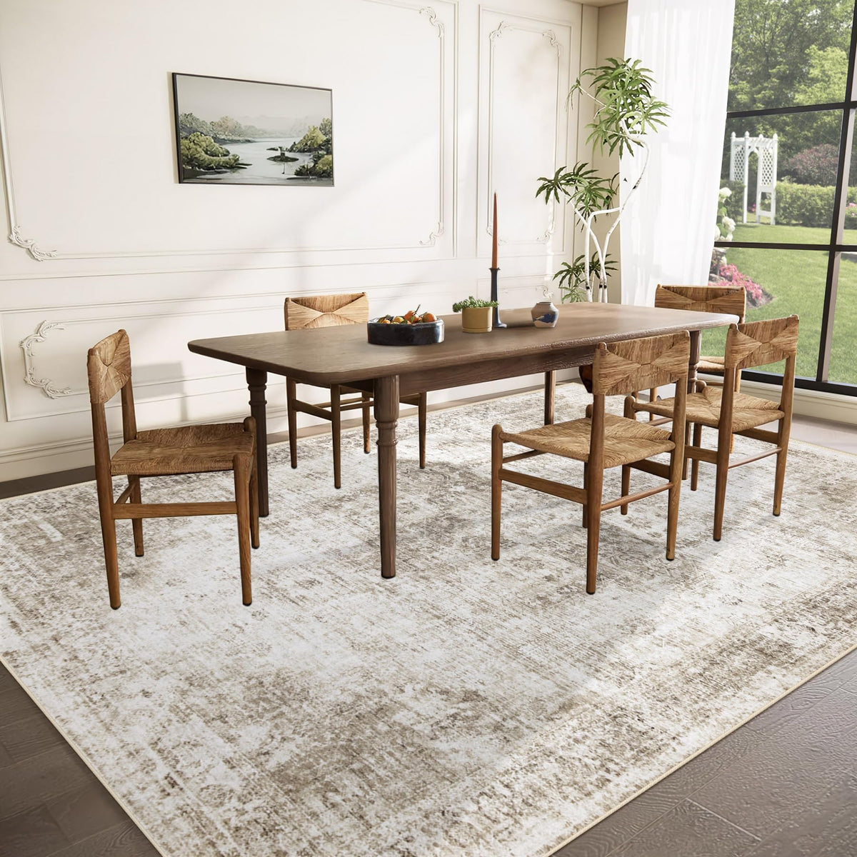 VECARF rug with non-slip backing stays in place on busy floors.