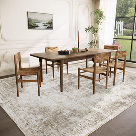 VECARF non-slip backing keeps the large rug securely in place.