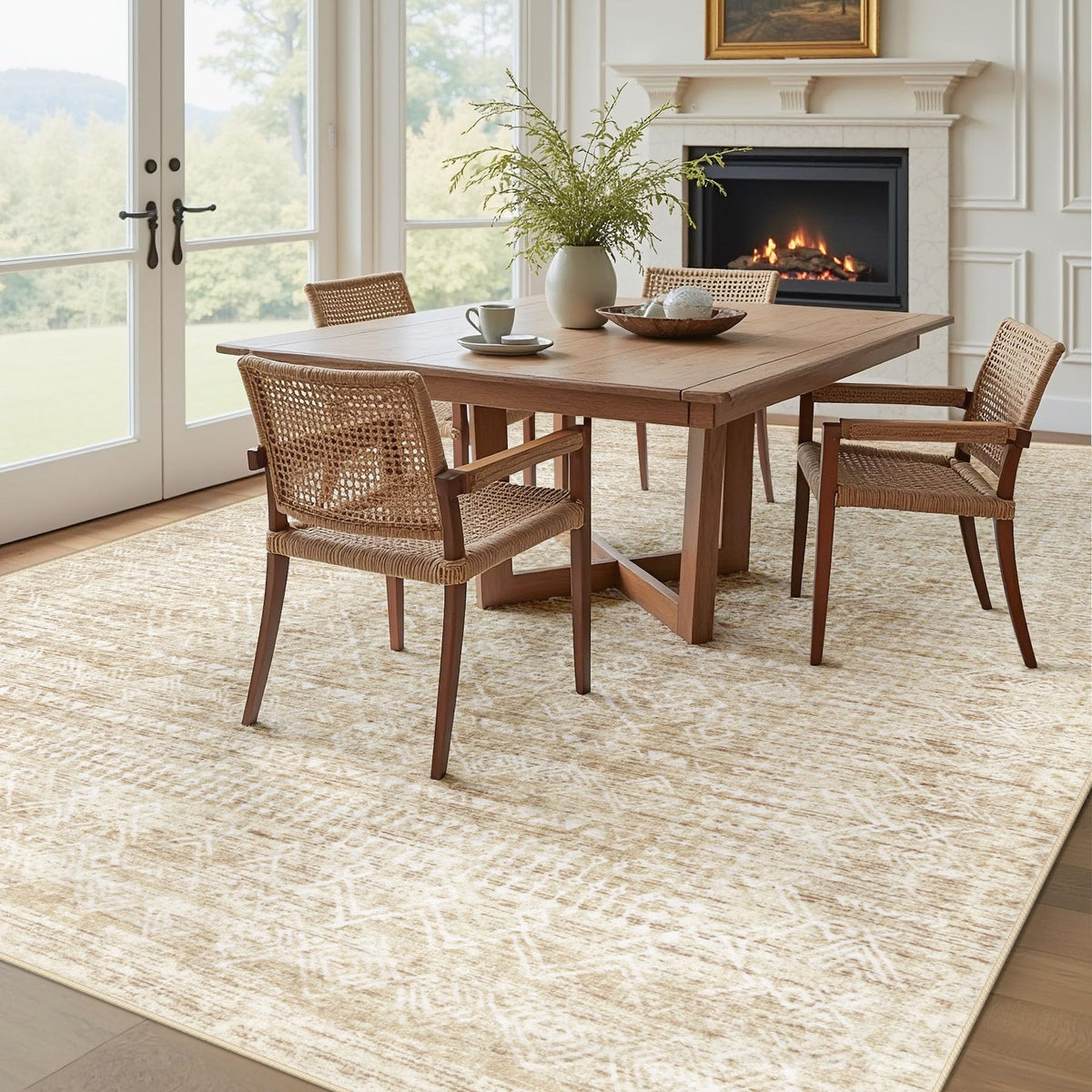 Vecarf rug with non-slip backing keeps 8x10 rug stable
