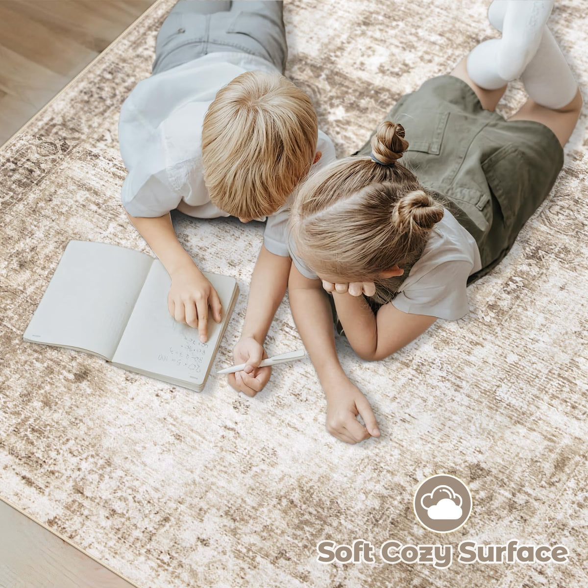 VECARF Soft microfiber underfoot creates a comfortable, family-friendly surface.