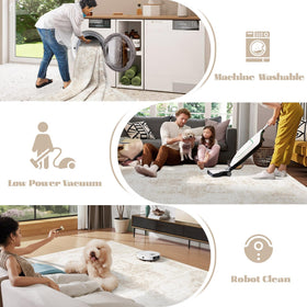VECARF stain-resistant distressed rug helps with quick wipe-clean spills.