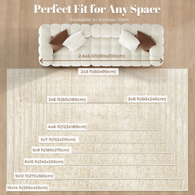 Vecarf stain-resistant beige rug preserves color and ease of use