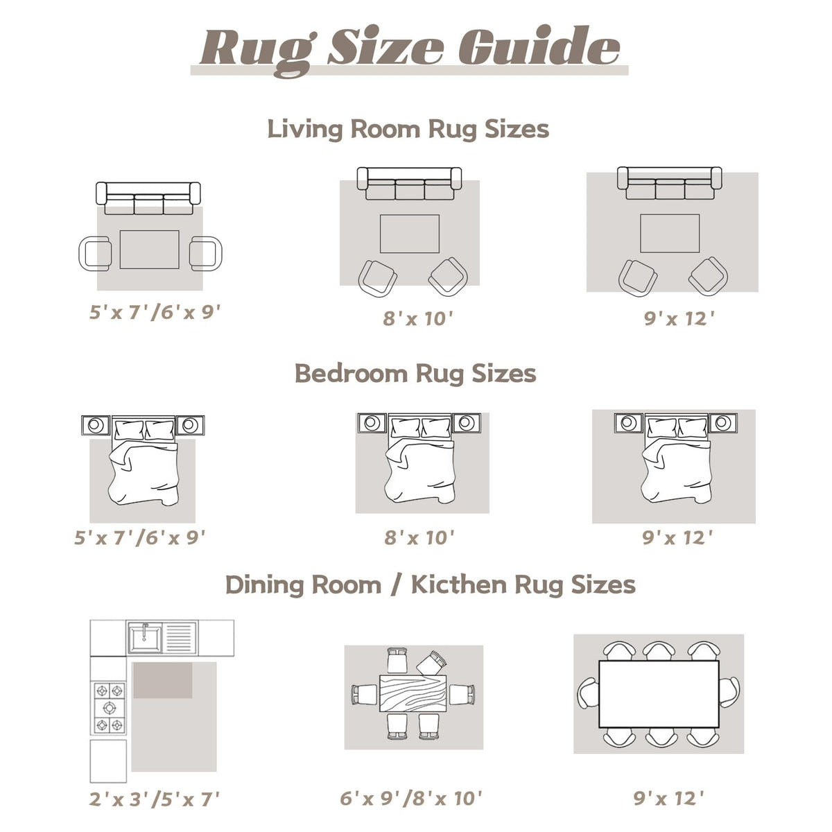 VECARF versatile 8x10 rug fits living rooms, dining rooms, bedrooms, and more.