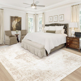 Vecarf vintage boho medallion pattern enhances beige decor.