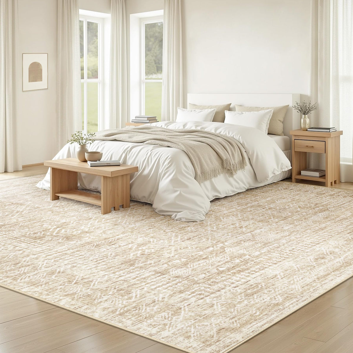 Vecarf washable 8x10 rug with ultra-soft texture for comfort