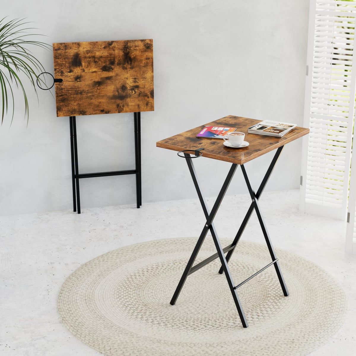 VECELO antique brown tabletop complements modern interiors