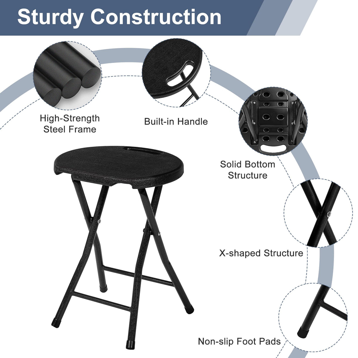 VECELO anti-slip feet protect floors and prevent slips.