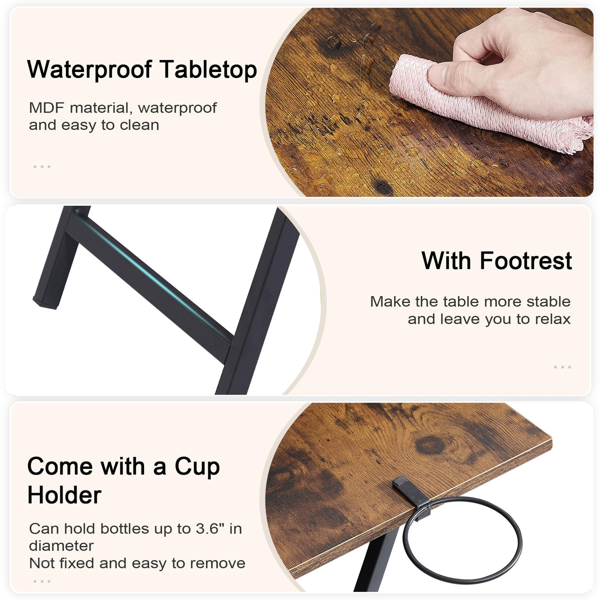 VECELO two-tray set ideal for snacks and devices on a table