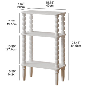 Veegle narrow end table fits wall beside sofa for compact living areas.