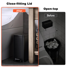 Compact trash bin designed for small spaces in home and office.