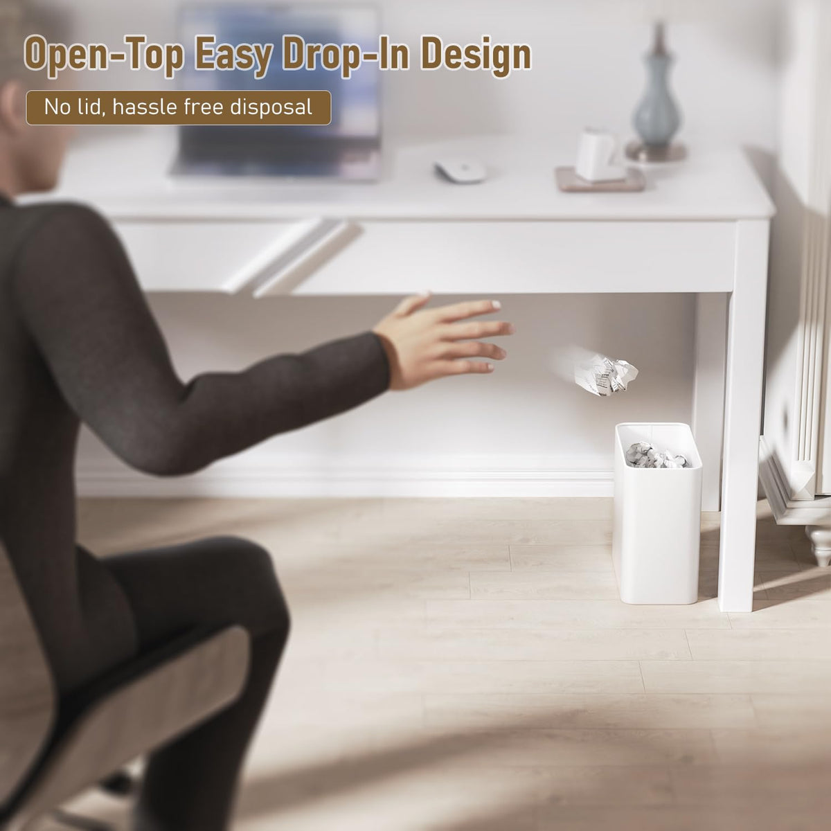 Veelesa multi-functional bin doubles as towel or toiletries organizer.