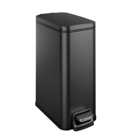Veelesa slim bathroom trash can with soft-close lid for tight spaces.