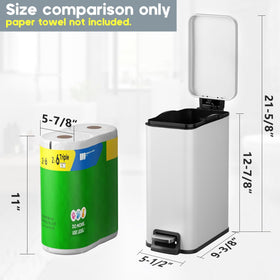 Removable inner bucket makes cleaning and bag changes easy.