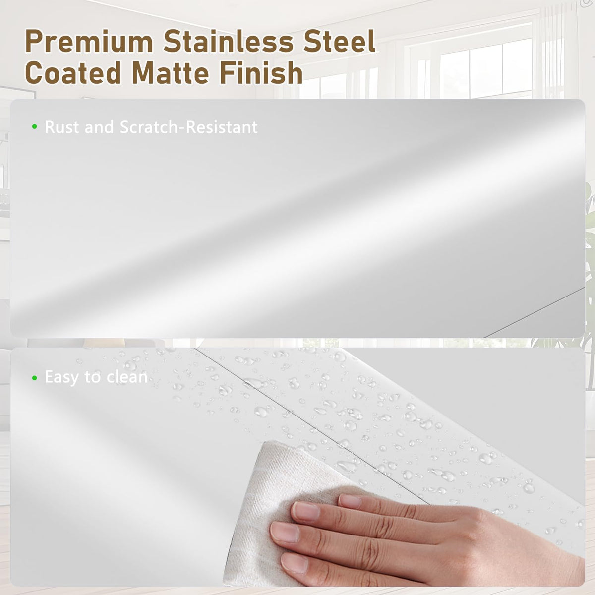 Veelesa stainless steel bin is easy to wipe clean and resists odors.