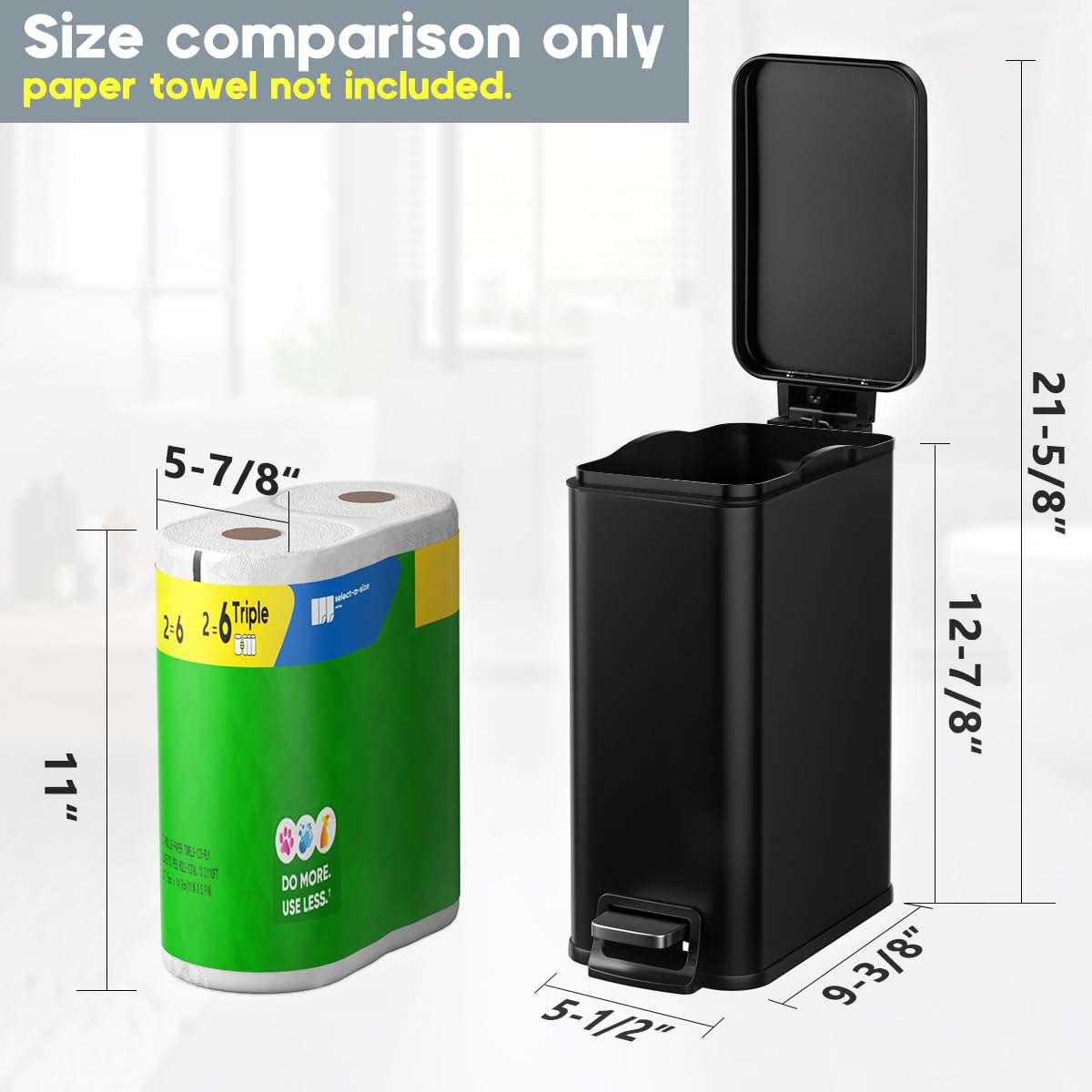 Stainless steel trash bin with durable pedal for daily use.