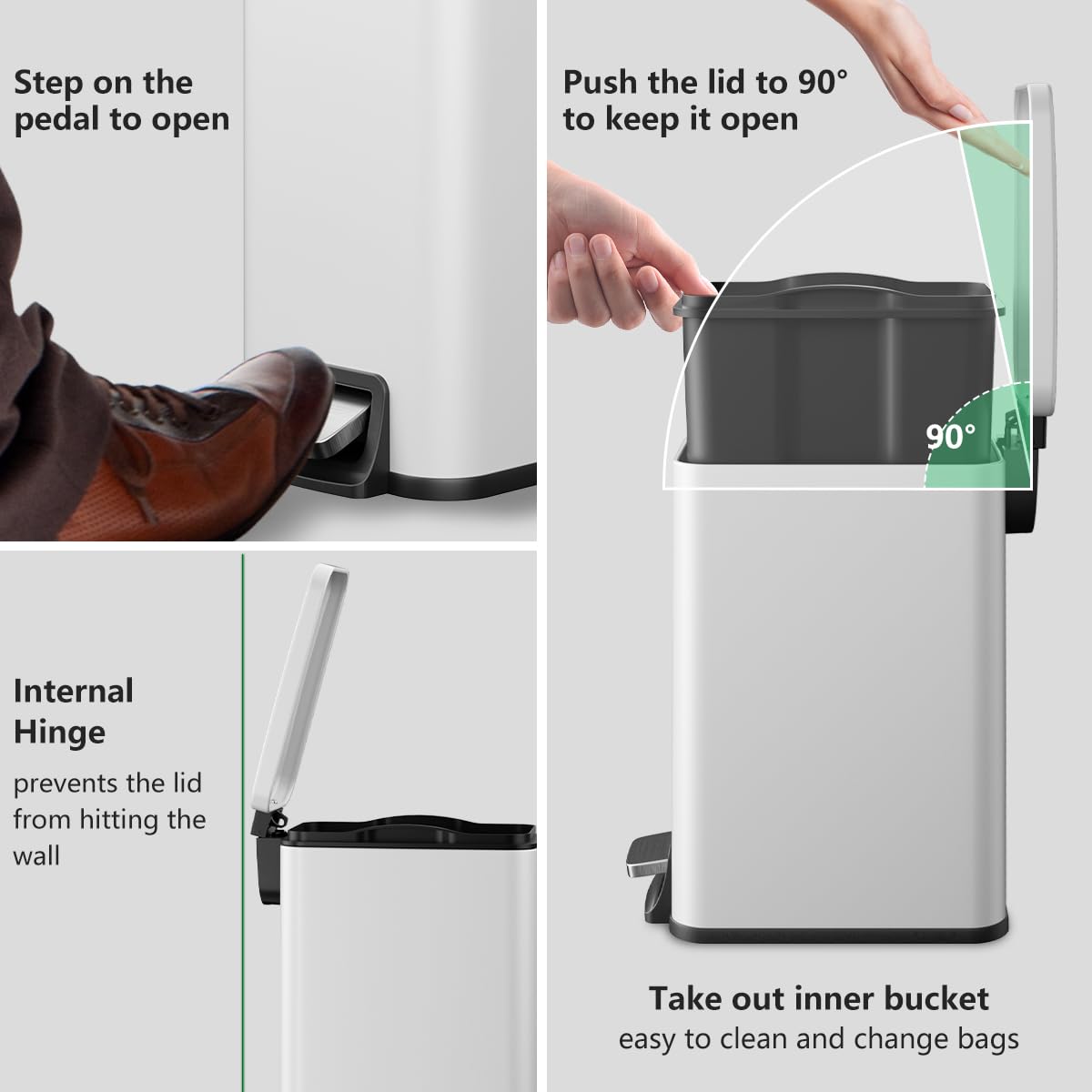 Veelesa stainless steel finish resists fingerprints and cleans easily.