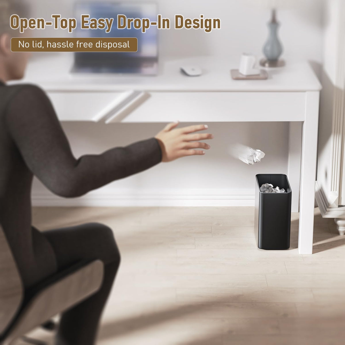 Veelesa dorm room trash can compact design fits small living spaces.