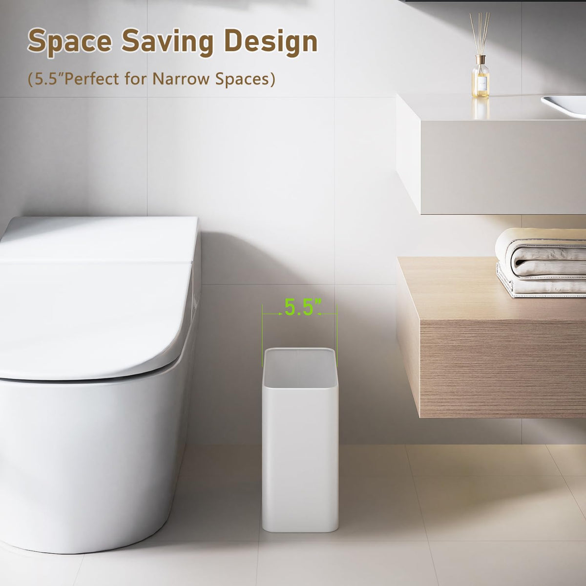 Veelesa trash bin under-sink setup showcases the matte finish and slim profile.