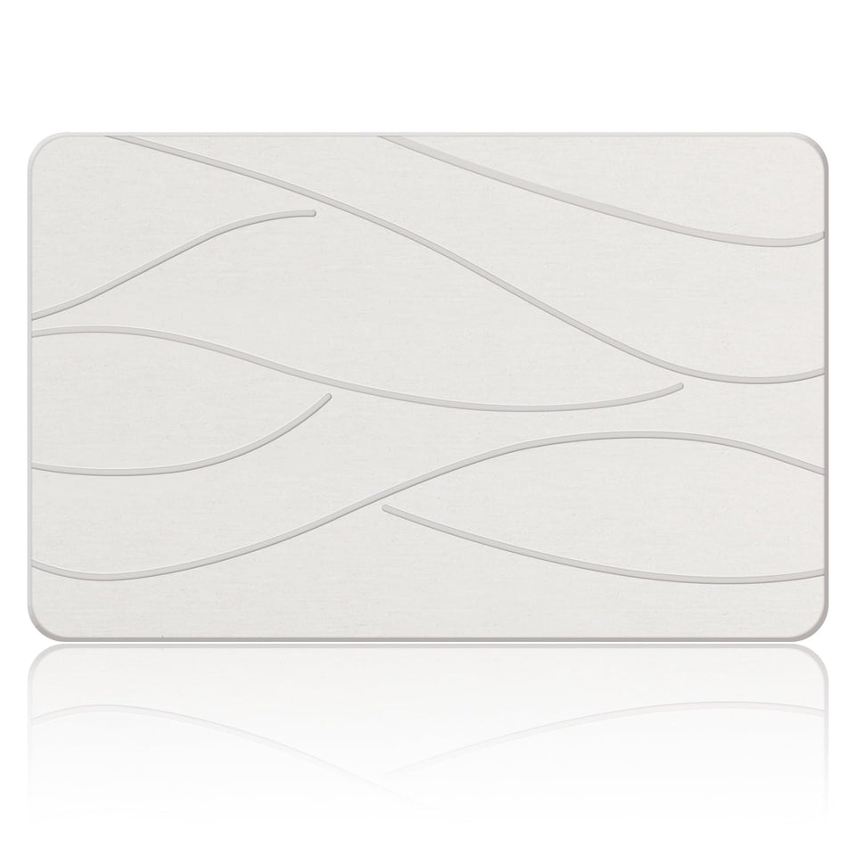 Veeloim Stone Bath Mat closeup of absorbent diatomaceous earth texture for quick drying