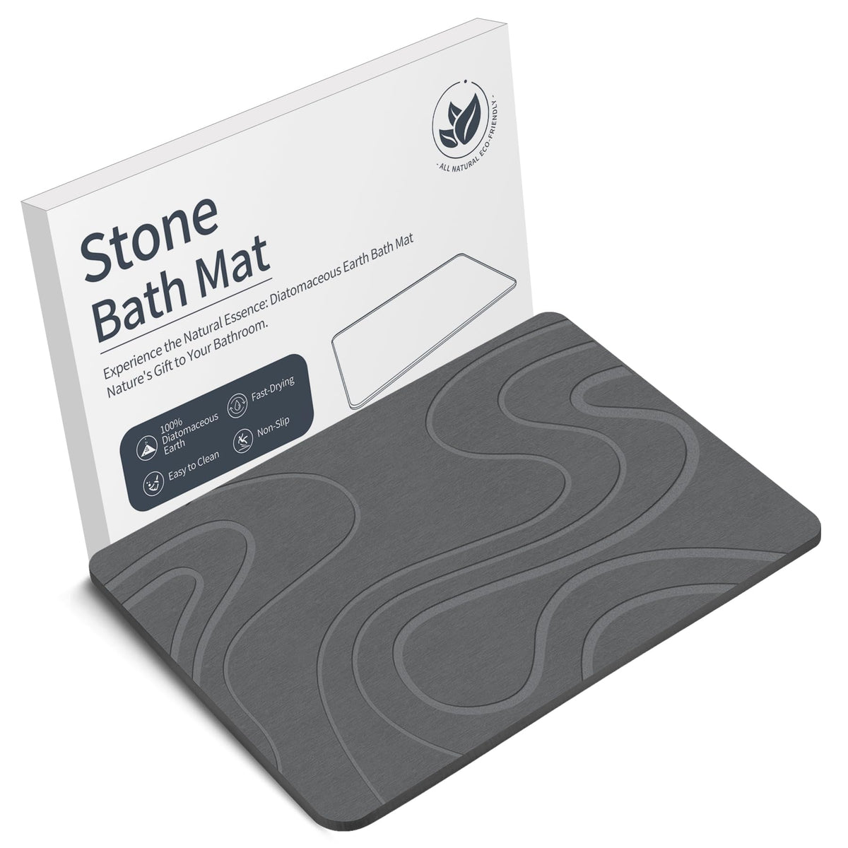 Veeloim Stone Bath Mat demonstrating high absorption for a drier bathroom
